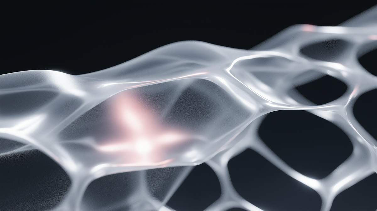 Luminescent fluid design representing dynamic web development